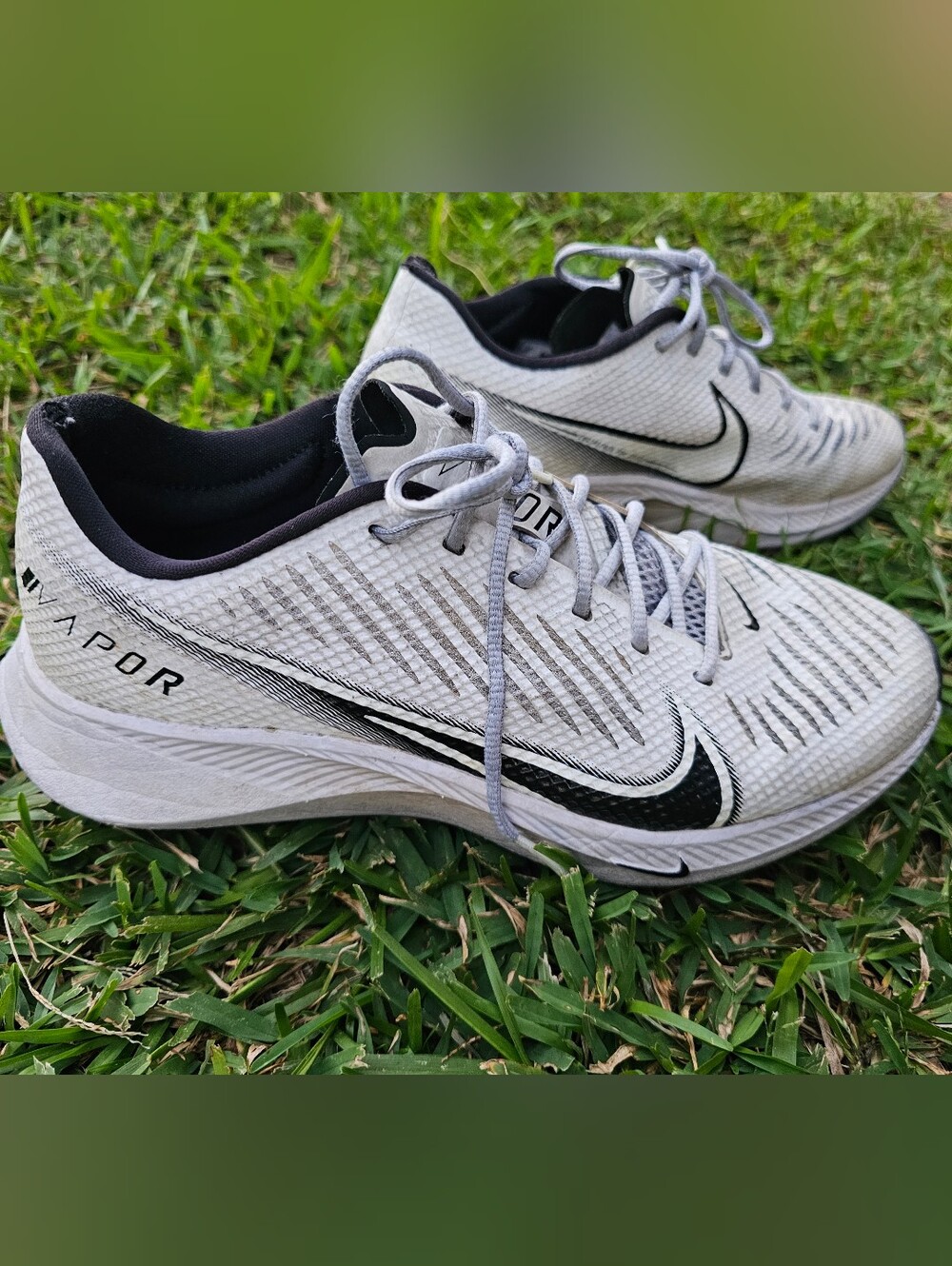 Nike Vapor Edge Pro Turf Football White Navy ShoesMen's Size 7